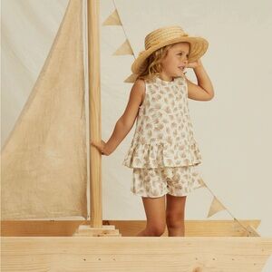 Rylee + Cru Cream Palm Print Tank Top